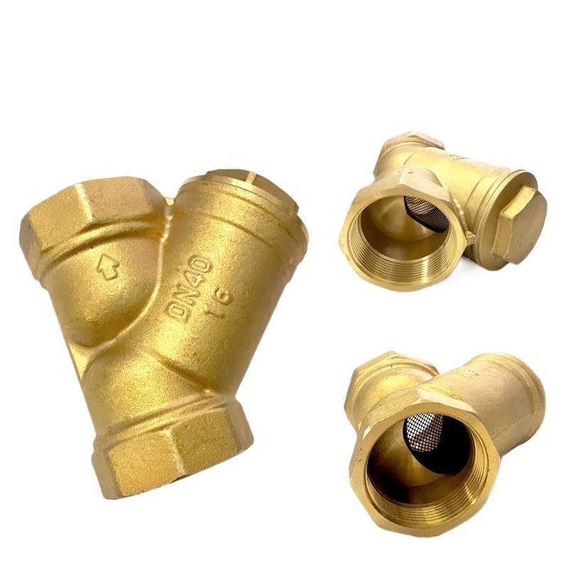 Filtro en Y de latón de 1/2" hembra para control de sedimentos en tuberías 7