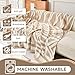 VClife Boho Couch Cover for 3-4 Cushion Couch Sofa Cover Thick Chenille Sectional Sofa Cover for Dog Modern Beige Khaki Cream White Plaid Triangle Sofa Slipcover Loveseat Cover Futon Covers 71''x134''