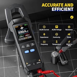 DEWIN Pinza Amperometrica,AC/DC True RMS 10000 Conteggio Illuminazione a LED Misurazione della Tensione Corrente Multimetro a Pinza Corrente Tester Elettricista