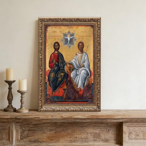 Sainte Trinité Damaskenos impression sur toile cadre suspendre 30x45cm - 4