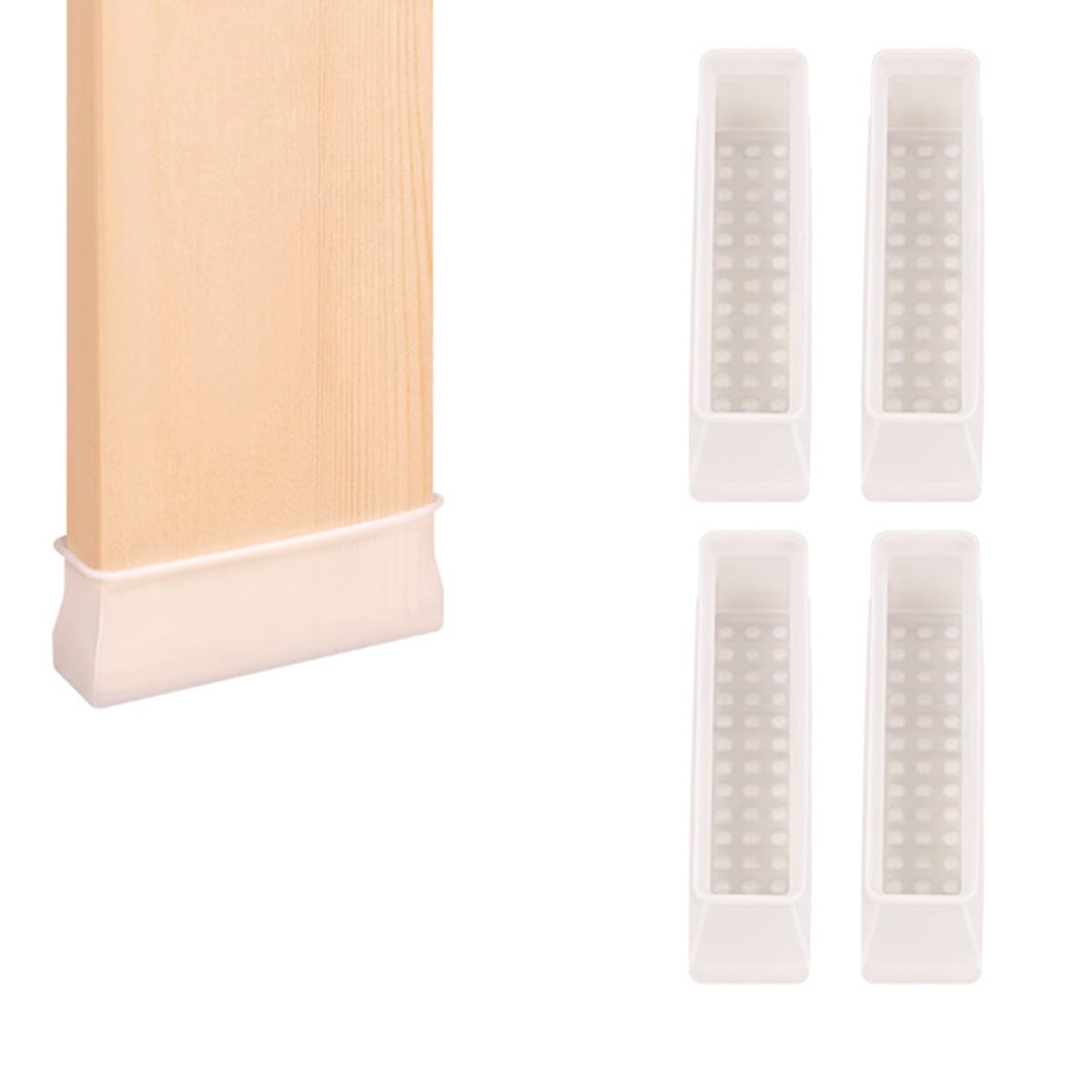 4 PCS Rectangle Silicone Chair Leg Protector Caps Furniture Feet Protectors Table Leg Covers Prevent Floor Scratches
