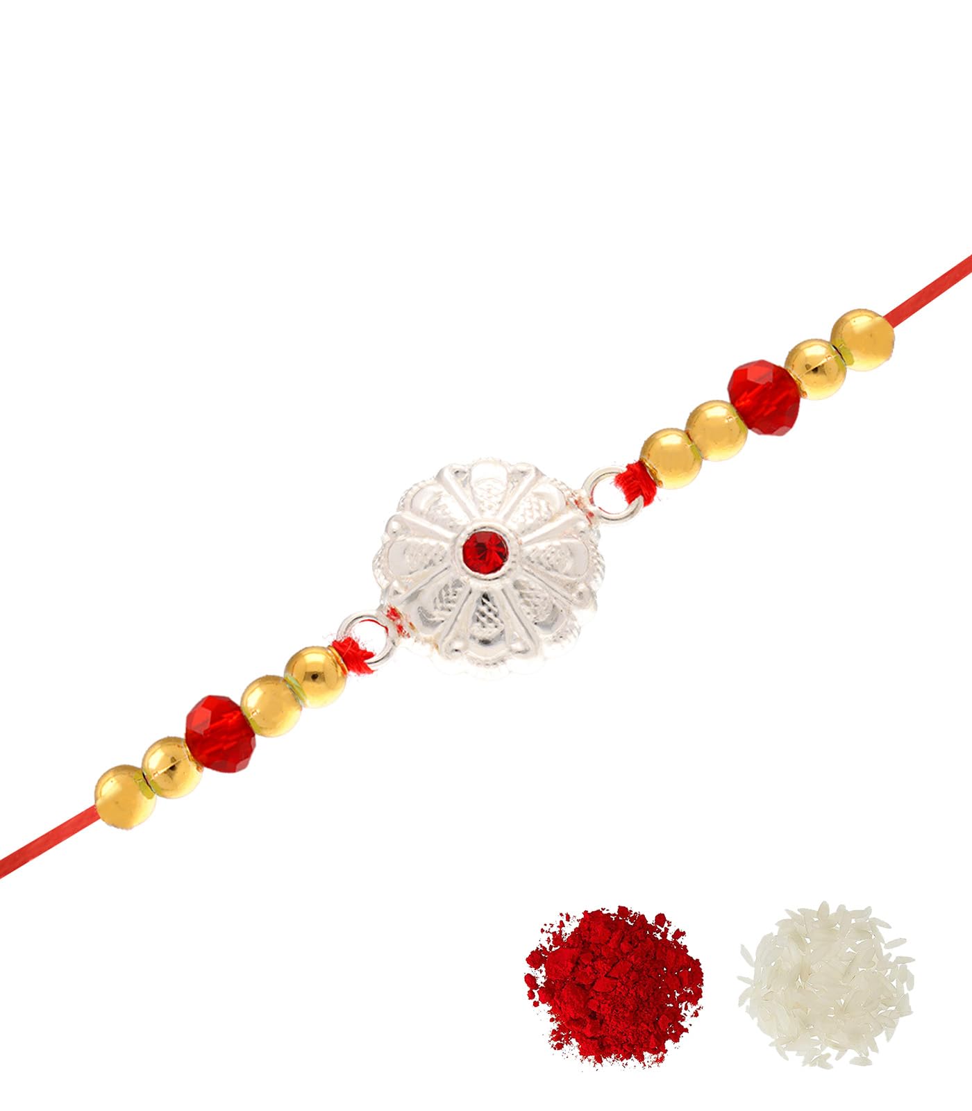 Gargi by P.N. Gadgil and Sons 925 Silver Circle Dot Rakhi | Gifts for Men and Boys | Rakshabandhan Rakhi for Brother | Rakhi for Boys & Men With Certificate of Authenticity (B0D3HXYCV5) Amazon Price History, Amazon Price Tracker