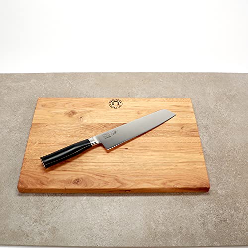  Kai Tim Mälzer Kamagata coltello da chef ibrido ultra affilato TMK-0770 + tavola da cucina fatta a mano in massello di rovere, 40x30 cm