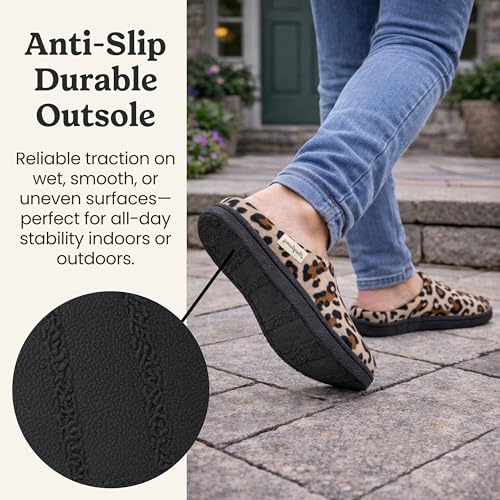 Image of Leslie Terry Clog House Shoes with Memory Foam, Indoor Slippers with Wide Widths