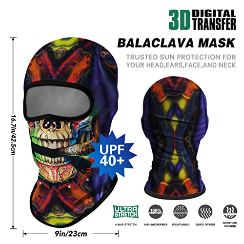 Image of Skull Full ski Mask, 3D Balaclava, UV Sun Protection,Motorcycle /Ski /Scarf /Cycling /Fishing for Men