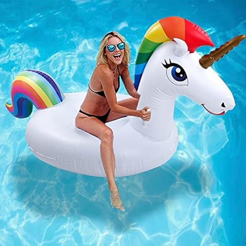 Unicorn Pool Float - Inflatable Unicorn Pool Floats Beach Floats Swimming Seat Boat, Swimming Ring Summer Pool Party Toys for Kids & Adults (Unicorn) Cover