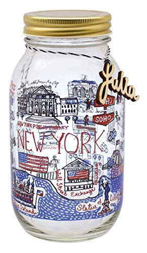 井澤コーポレーション 保存容器 ガラス 本体/φ6.6×H17.3cm 蓋/φ7×H1.5cm シティスケープ ガラスジャーL NEW YORK 112212