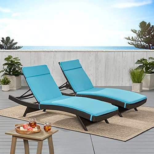 2 Piece Bright Blue Shade Outdoor Chaise Lounge, 79.25