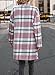 PRETTYGARDEN Women Plaid Shacket Jacket Trendy Fall Casual Button Wool Blend Tartan Trench Coat Winter Clothing with Pockets (Pink White,X-Large)