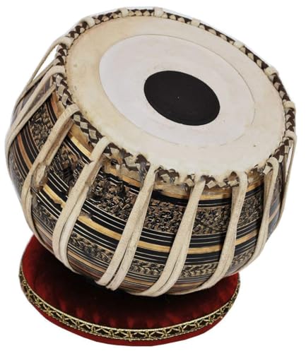 Image of Sheesham Wood Tb-0092 Hand Made Brass Tabla Set Black Color Indian Musical Instrument Bayan Tabla, Dayan Tabla For Beginners & Students