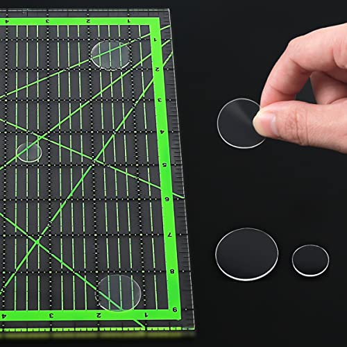 Agarres de regla, agarre adhesivo transparente fuerte antideslizante para reglas de acolchado, plantillas de edredón, 34 piezas en total -10 grandes y 24 pequeñas (transparente, 34 piezas)