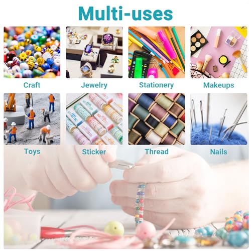 Image of Nail Art Organizer Box, Cosics 36-Grid Orange Empty False Nail Tip Storage Box Organizing Containers for Nail Crystals, Rhinestones Nail Accessories with Adjustable Plastic Dividers