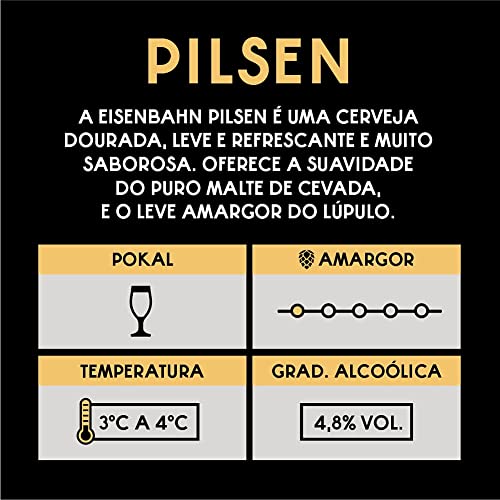 Cerveja Eisenbahn Pilsen Puro Malte Long Neck 355ml - 12 unid.