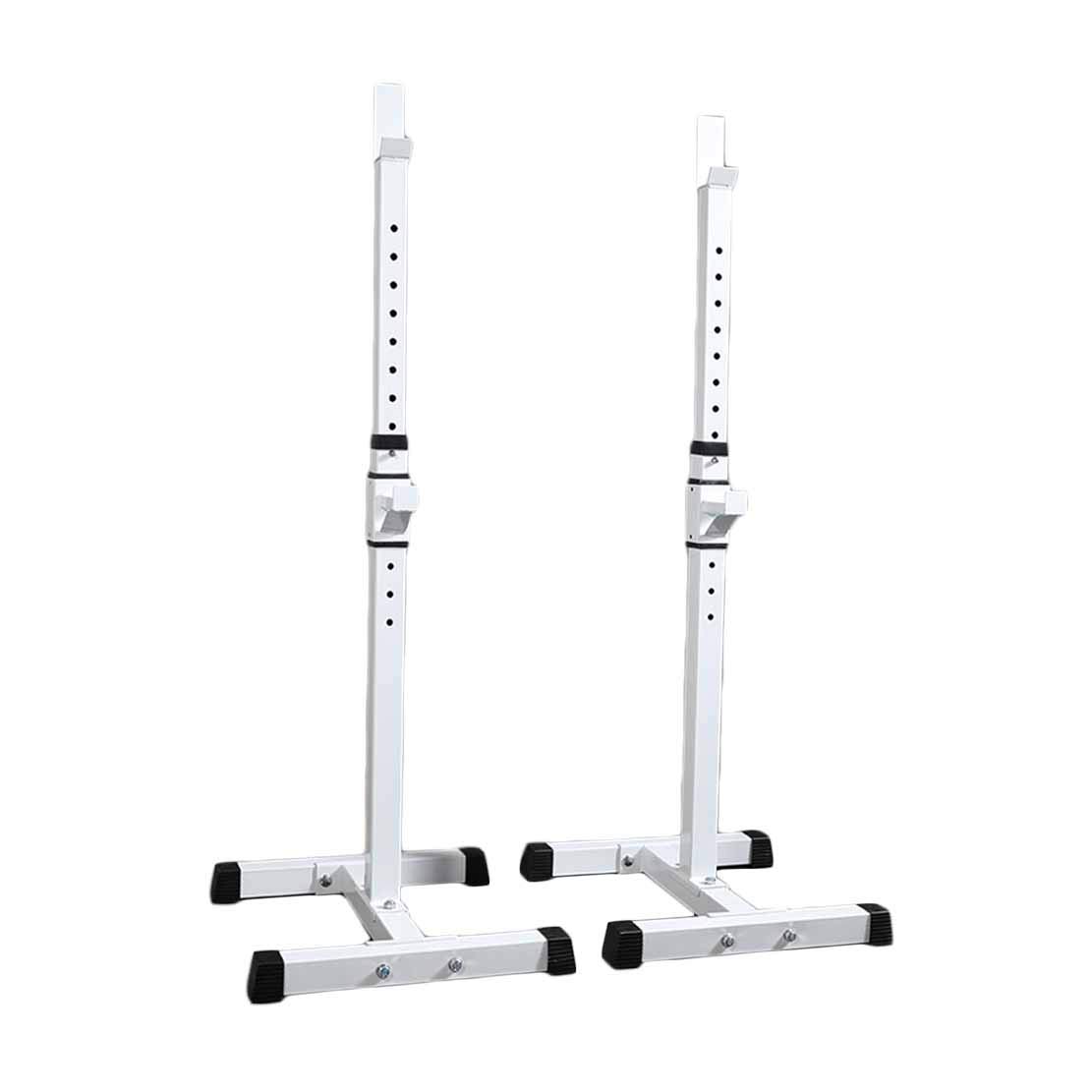 AKT Einstellbar Squat Rack Langhantel Power Bracket 8 Höhenverstellung Gewichtsständer Bodybuilding Gym Gewichtheben Schwere Unterstützung Laden Sie 100 kg, 1 Paar,White