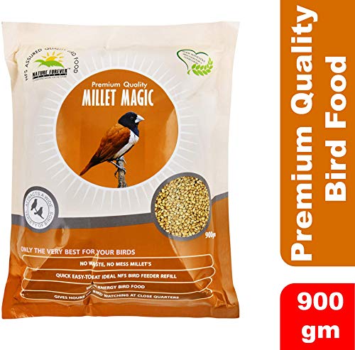 Image of wall mounted house feeder and magic millet bird food, 900g