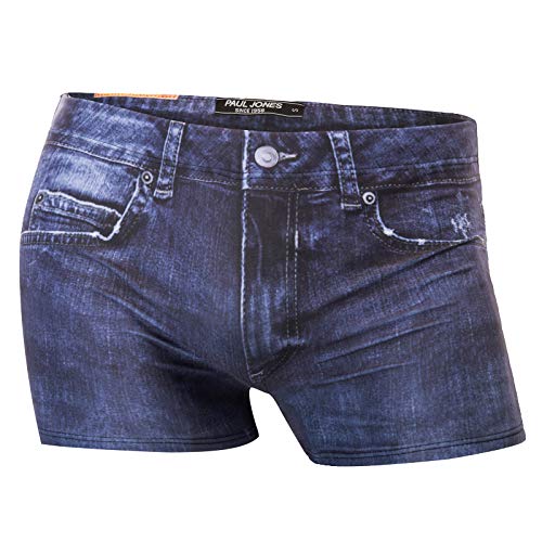 PJ PAUL JONES Men's Swim Trunks Denim Print Beach Swimwear Swimsuit Bikini Briefs2