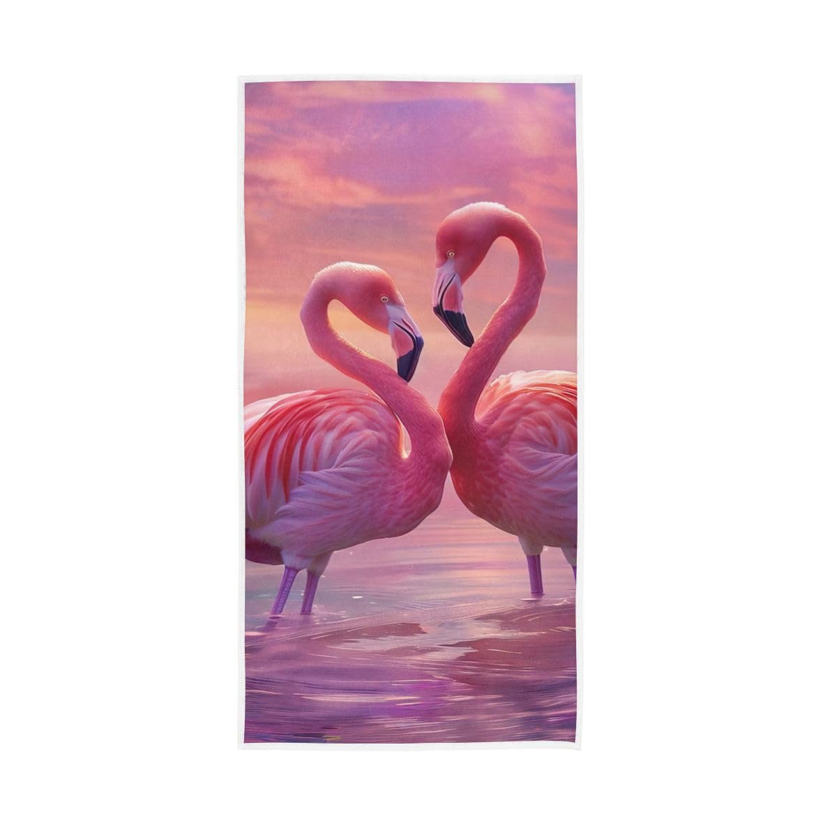 LSRCPD Flamingos Standing in Water Hand Towels for Bathroom Clearance, Hand Towel for Bathroom, Travel, Camp, Hotel, Spa 15 x 30 Inches