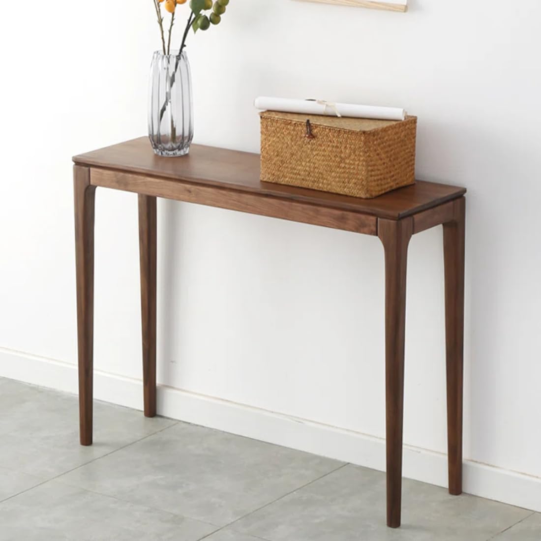 Wooden Expert Solid Wooden Console Tables for entryway | Console Tables for Living Room Decor | Narrow entryway | 43in Long | Slim Design (Dark Brown) (Dark Brown) 2