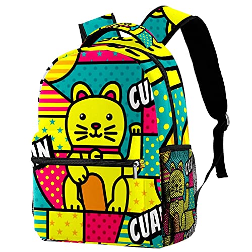 Sac à dos avec porte-bouteille chat porte-bonheur pour le voyage