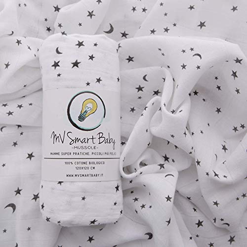 Mussole Neonato, 3 Copertine Cotone Biologico