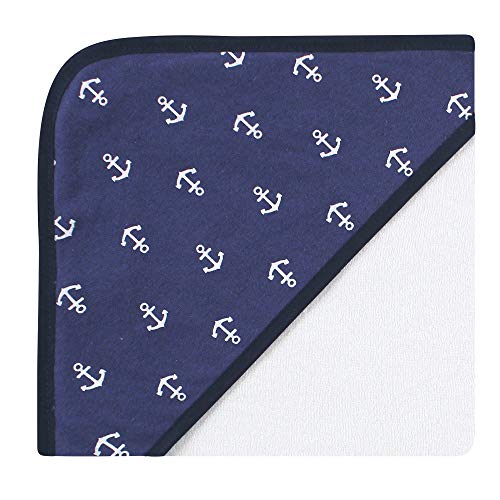 Image of Hudson Baby Unisex Baby Cotton Rich Hooded Towels, Captain, One Size