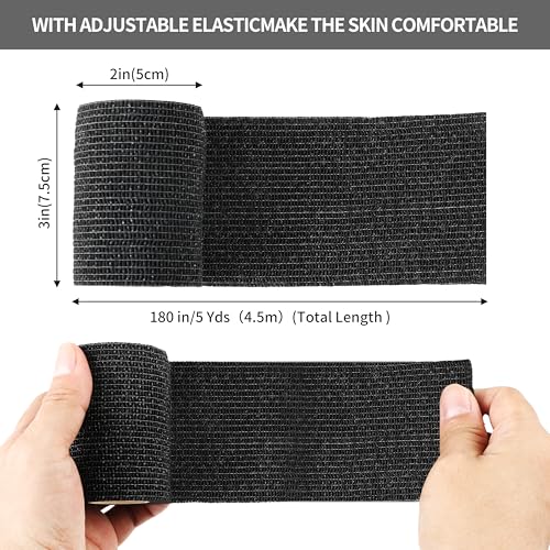 Selbsthaftende Bandagen, 8 Rollen x 7,5 cm x 4,5 m, elastische Bandagen, feste Bandagen, selbsthaftende Bandagen, selbstklebende Bandagen für Sport, Klebebinden, atmungsaktiv und reißfest