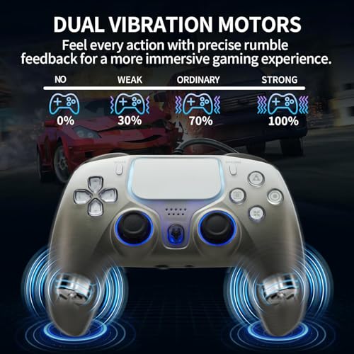 Image of NBCP PS5 Wired Controller with Turbo, Hall Effect Triggers, Dual Vibration, 3.5mm Audio Jack Gamepad for PS5 /PS4 /PC /Steam Gaming