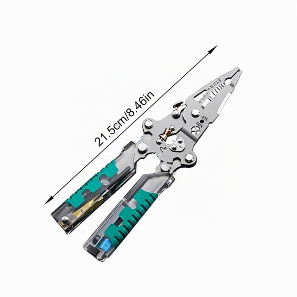 Professionale Pinza Spelafili 18 in 1 Pieghevole con Tester di Tensione 22.4cm Acciaio