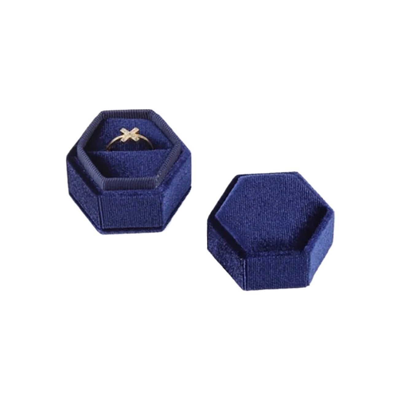 LCKKJHG Wedding Ring Box Vintage Octagon Square Single&Double Ring Box With Detachable Lid Earrings Proposal Wedding Pendant Storage(Purple-S,Single ring box)