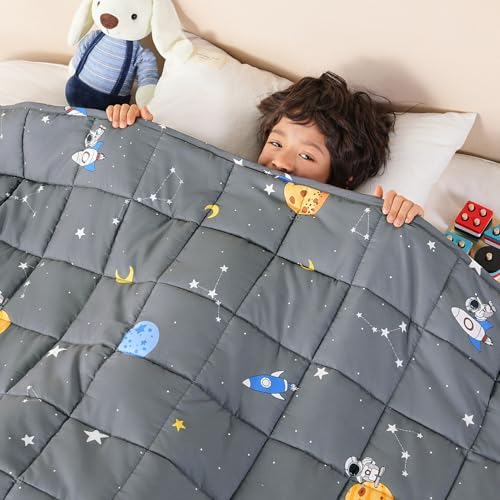 Image of Sivio Weighted Blanket 3lbs, Small Cooling Heavy Blankets, Soft Breathable Weighted Throw Blanket for Sleep, Washable, 36 inchx48 inch-3lb, Grey Sky