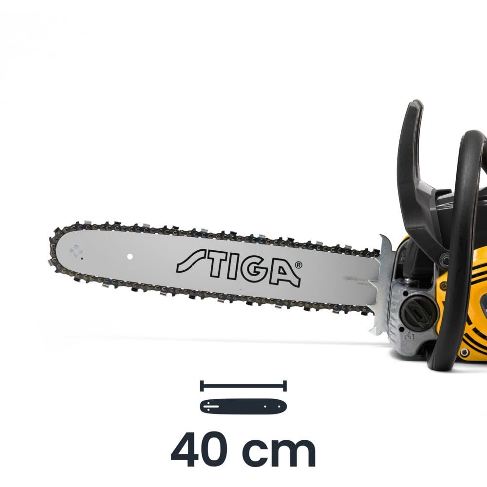 STIGA CS 545 (16") motosierra térmica - Motor 42.4 cm3 1.9 kW, guía 40 cm, velocidad de cadena 23.1 m/s, sistema antivibración, fácil mantenimiento, alta potencia y seguridad