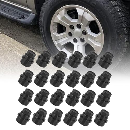 Image of SecosAutoparts 24pc Wheel Lug Nut Cap Covers, M27x2.0, Length 39.4mm, Fit for Chevy Fit for GMC Fit for Cadillac C1500 C2500 C3500# 15646250 Bolt Caps for Wheel Lug Nuts Full Size