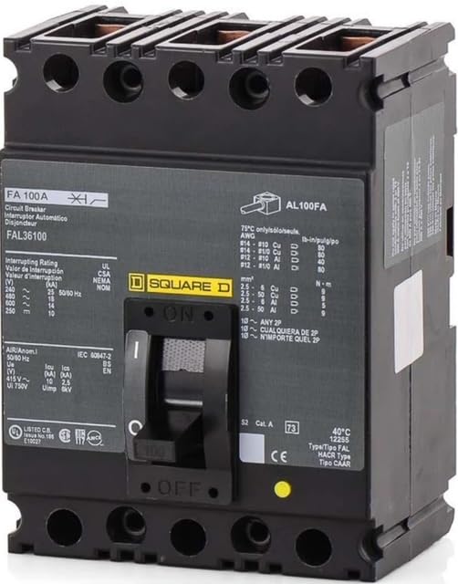 Generic FAL36100 - Molded Case Circuit Breaker Feed-Thru - 100 Amp - 3 Pole - 600 Volt