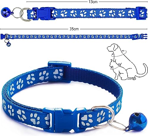Image of KsPups Puppy Collars Paw Print Quick Release I Adjustable Leash Safety Collars for Puppy Cats I 2-Pcs (Paw Print 10mm)