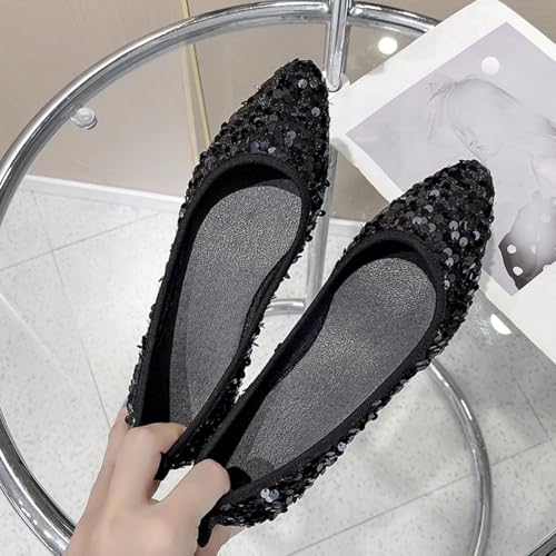 Flats Shoes for Womens Pointed Toe Ballet Flats Comfortable Low Heel Dress Wedding Flats2