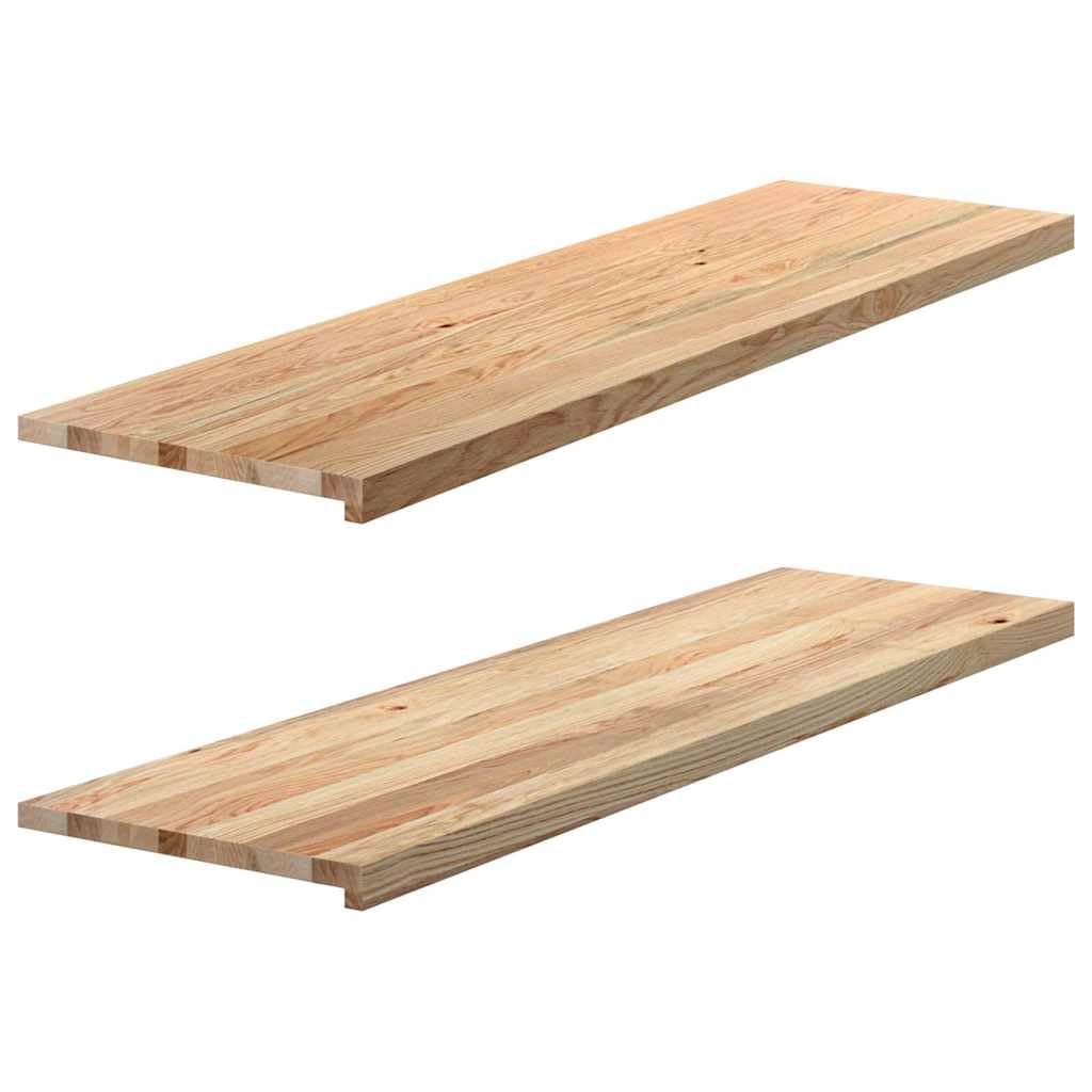 vidaXL Davanzali 2 pz Non Trattati 140x40x2cm Legno Massello di Rovere, bordo della finestra, davanzale della finestra in quercia, davanzale in legno