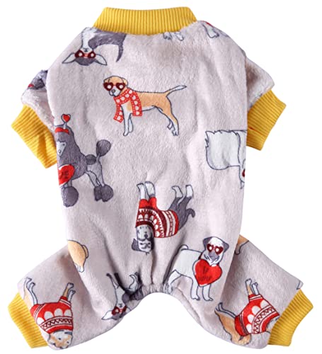 XIAOYU Halloween Dog Pajamas Soft Warm Pet Clothes Cat Apparel Dog Jumpsuit for Small Dogs Cats Pets Dog, S