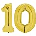 Produktbild Top Ten XXL Folienballon 80 cm Gold 10 Zahlenballon, Luftballon, Geburtstag, Heliumballon