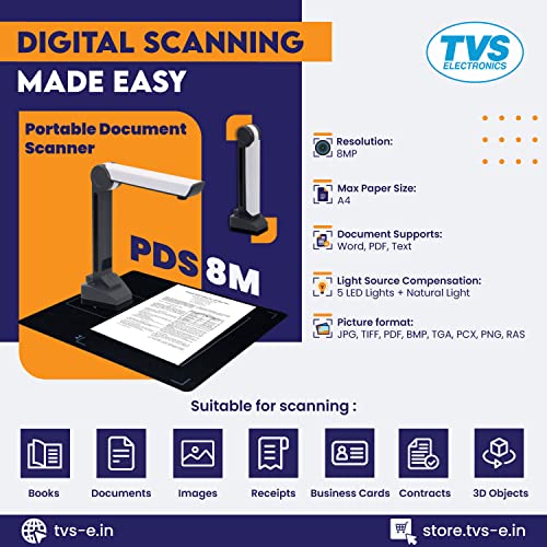 Image of TVS Eelectronics Portable Document Scanner - PDS 8M