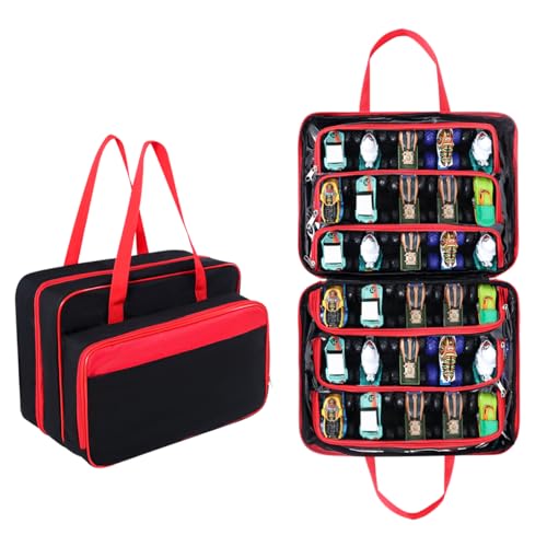 ZUIKAKU Carrying Case for 40 Monster Jam Trucks, Kids Toy Truck Storage Compatible with 40 Monster Jam Trucks, Holding for 1:64 Scale Monster Jam Trucks (Red)