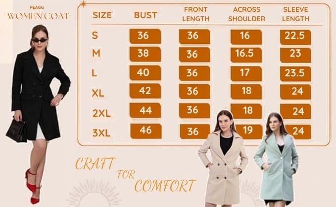 Image of PLAGG Women's Notched Lapel Long Overcoat