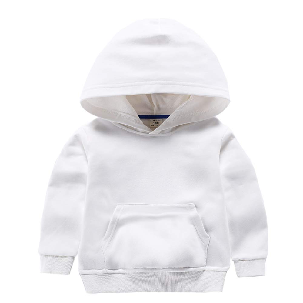 Ding-dong Baby Toddler Kid Boy Girl Solid Casual Pocket Hoodie Sweatershirt Pullover