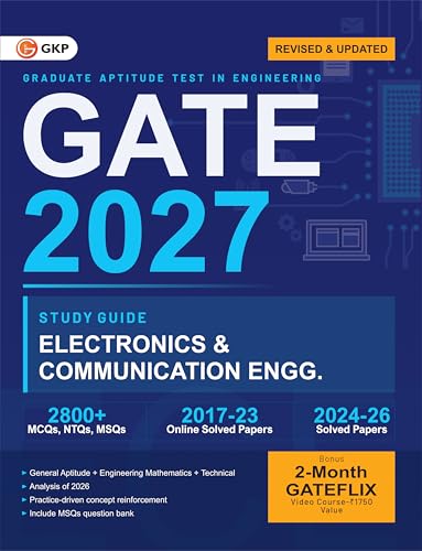 Image of GATE 2027 Electronics & Communication Engineering | Complete Study Guide | 2800+ MCQs, NTQs & MSQs | Theory, Practice & Exam Strategy | By GKP