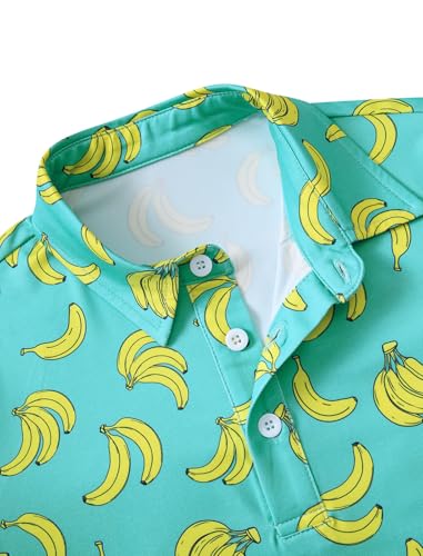Cuddomper Boys Polo Shirts Hawaiian Golf Clothes Fashion Banana Short Sleeve 5 Years 6 Years Kids Cool School Uniform Green - image 6