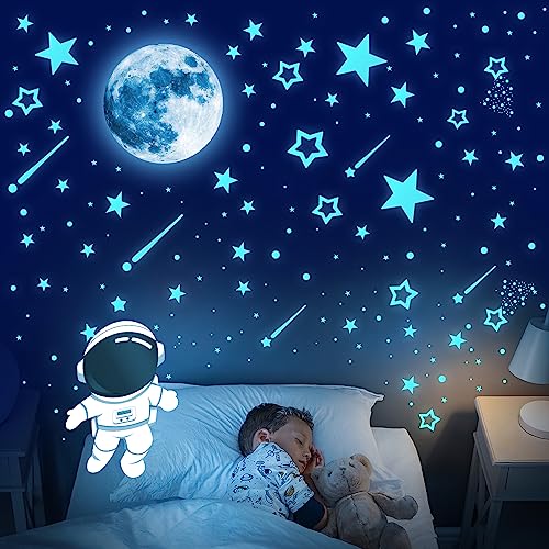 1220Pcs Glow In The Dark Stars, Glow In The Dark Stars For Ceiling, Glow In The Dark Stickers For Bedroom Decor Wall Decals, Luminous Ceiling Stars For Kids Blue #TOP22