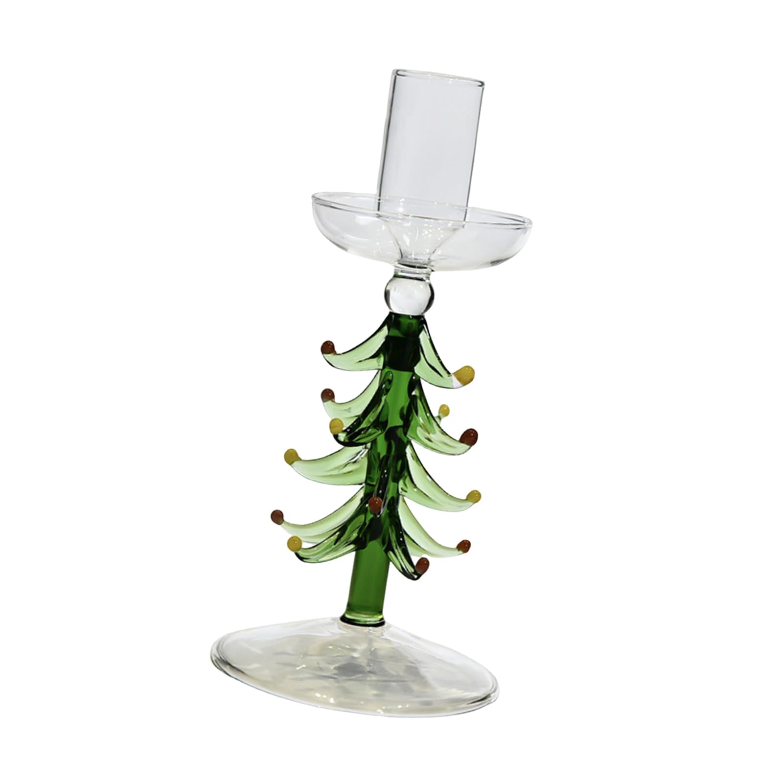 Celebratory Point Flame Possessors Christmas Tree Encouraged Artisanal Glass Creation Additional Worktop Deck for Cyclical Festivities Festive Borosilicate Tree Candleholder Artisanal Craftsmanship