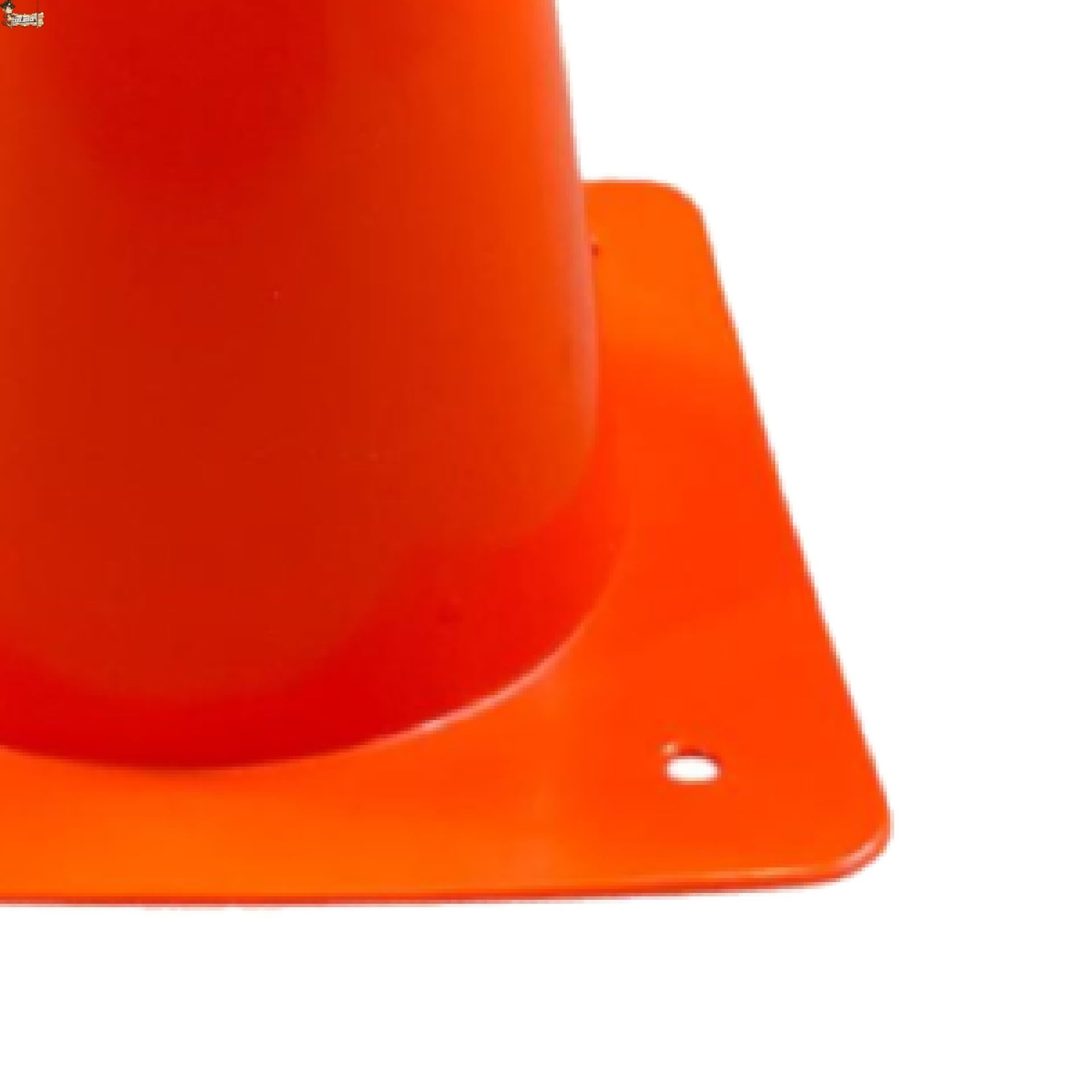 BricoLoco.com Cono señalización pequeño 30 cm. ¡PACK 4 uds.! Cono deportivo para deporte, slalom, entrenamiento, fútbol. Cono de tráfico naranja con banda reflectante (4)
