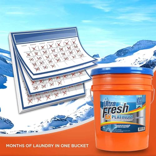 Image of Ultra Fresh Liquid Laundry Detergent Washing Soap, 6X Platinum, ColdWater, 5 Gallon - Fabric Odor Remover to Wash Clothes and Sheets