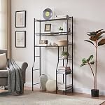 Lauren&Harold 6-Tier Over The Toilet Storage with Side Rack Black - Image 5