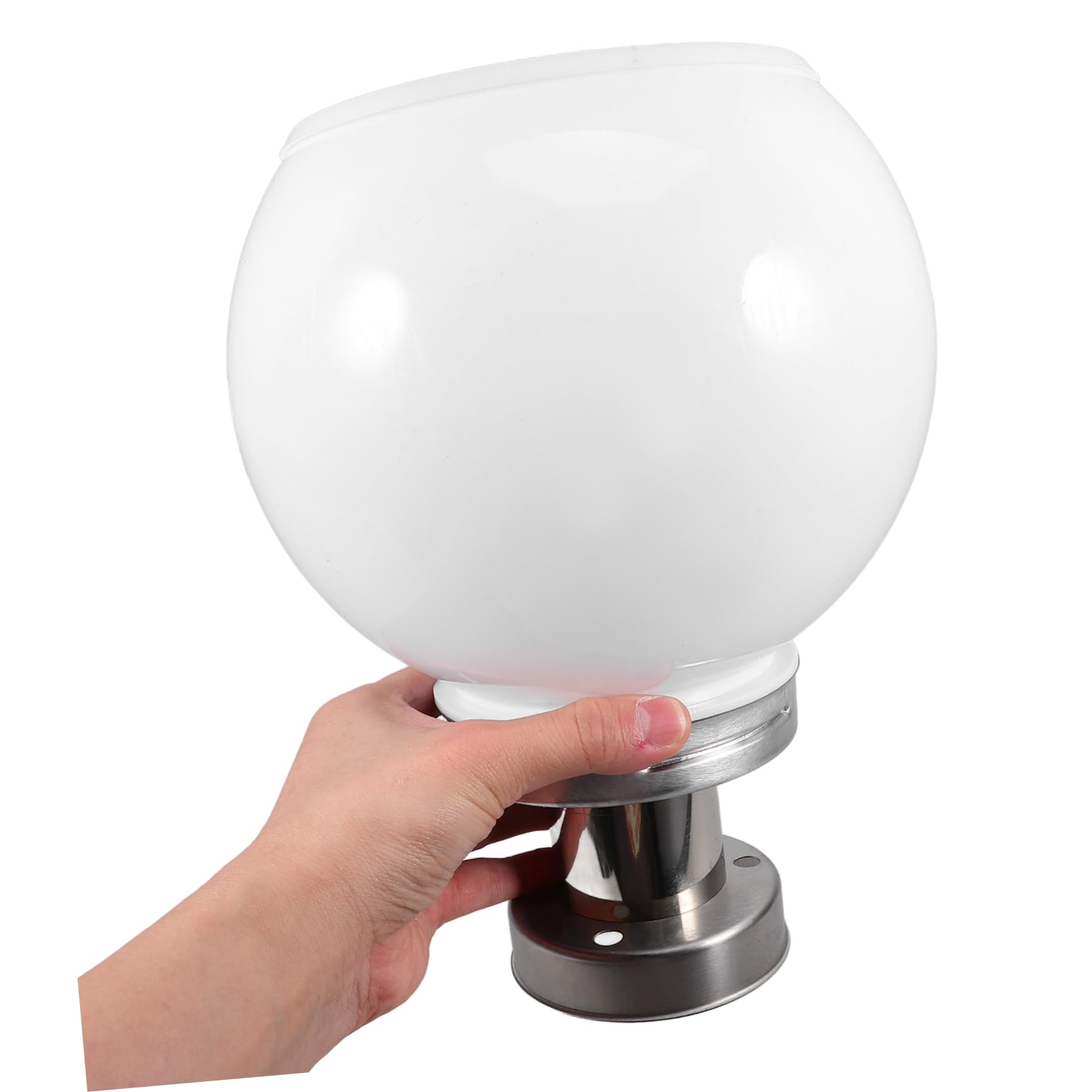 Lampione Solare per Colonne da Esterno Ip65 LED 1.2w Luce Bianca Base Rotonda in Alluminio e Plastica per Giardino e Cancello Colore Casuale